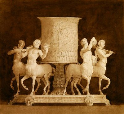 銀杯のデザイン（紙にセピアインク） 作： Thomas Stothard